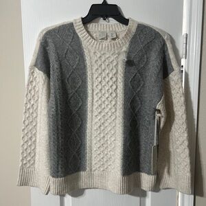 Joie Two-Tone Cable Knit Sweater
